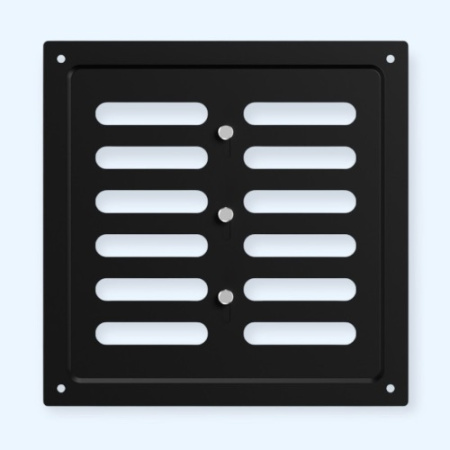 2020MER Black ERA Решетка вентиляционная MER регулируемая 200х200 окраш.сталь Black